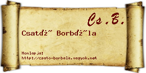 Csató Borbála névjegykártya